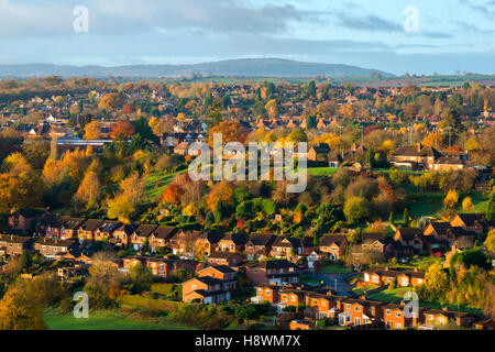 Bridgnorth and Brown Clee from High Rock, Shropshire, England, UK. Stock Photo