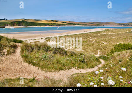 Rock; Sand Dunes; Cornwall UK Stock Photo