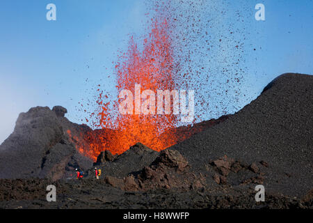 piton eruption volcanologist volcano fournaise activity reunion september alamy