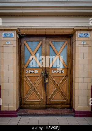 Stage Door in the Floral Hall, Winter Gardens, Blackpool, Lancashire, UK. Stock Photo