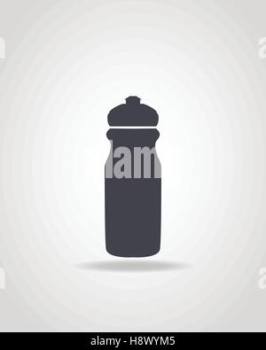 Simple black icon of sport water bottle. Stock Vector