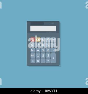 Flat icon of financial calculator. Buttons with rounded corners. Stock Vector