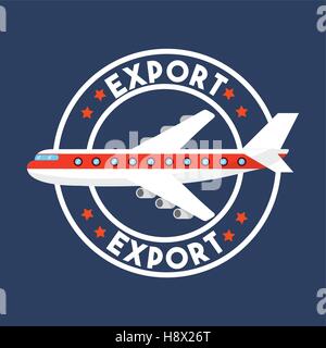 stamp of export with cargo ship icon inside. export and import Stock ...