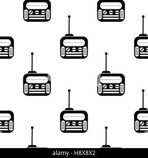 Retro Old Radio Icon Seamless Pattern Stock Vector