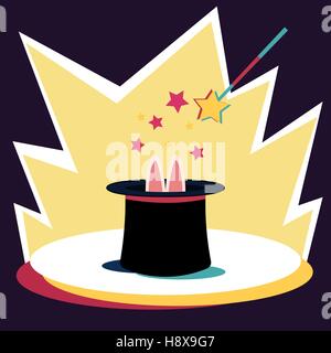 Rabbit in the hat Vector illustration Stock Vector