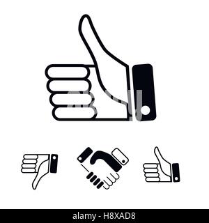 Like Icons and other hands. Stock Vector