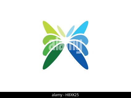 butterfly logo, nature beauty spa business symbol icon vector design Stock Vector