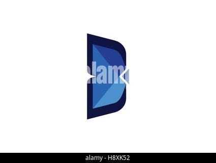 blue letter B logo, abstract business element geometry symbol icon vector design Stock Vector