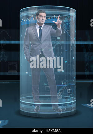 Businessman in modern business concept Stock Photo