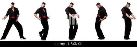 Spanish dancer in various poses on white Stock Photo