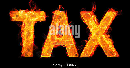 Burning tax letters in business concept Stock Photo