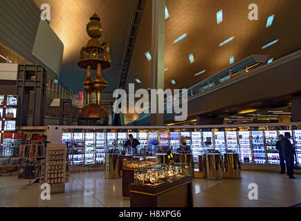 Interior of Hamad International Airport. Doha, Qatar Stock Photo