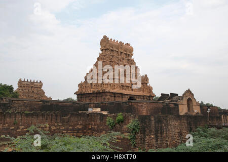 Entrance gopura, Brihadisvara Temple, Tanjore, Tamil Nadu, India. Stock Photo