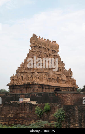 Entrance gopura, Brihadisvara Temple, Tanjore, Tamil Nadu, India. Stock Photo