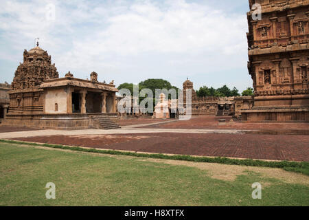 Ganesha shrine in the south west, Brihadisvara Temple complex, Tanjore, Tamil Nadu, India. Stock Photo