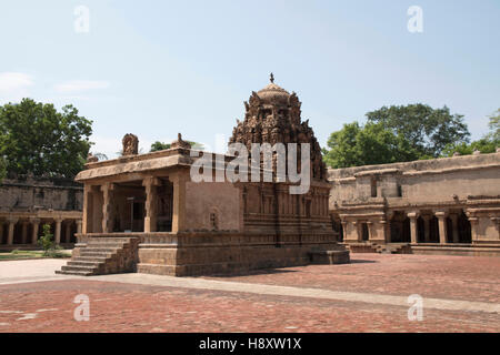 Ganesha shrine in the south west, Brihadisvara Temple complex, Tanjore, Tamil Nadu, India. Stock Photo