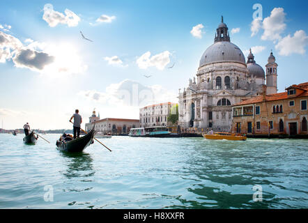 Old cathedral of Santa Maria della Salute in Venice, Italy Stock Photo