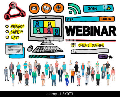 Webinar Online Seminar Global Conmmunications Concept Stock Photo
