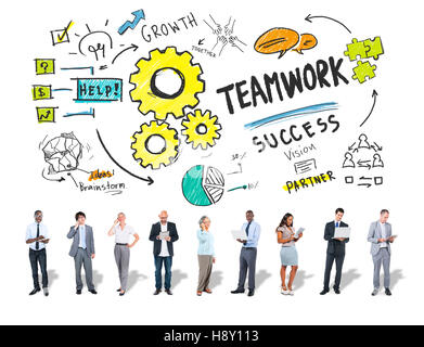 Teamwork Team Together Collaboration Business People Technology Concept Stock Photo