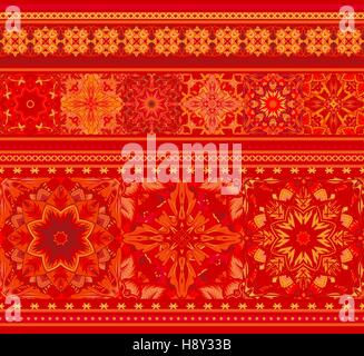Rich ethnic seamless pattern geometric design. Mandala style. Vector illustraton background Stock Vector