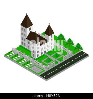 Isometric Church Vector Stock Vector