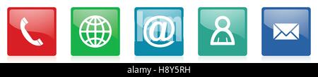 Set of colorful web vector icons. Stock Vector