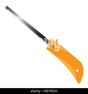 saw, hack, object, hacksaw, isolated, vector, metal, equipment, steel, cut, tool, hand, work, wood, construction, industry Stock Vector