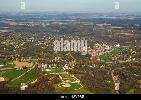 Aerial photograph of Galena, Illinois, looking toward the east. Stock Photo