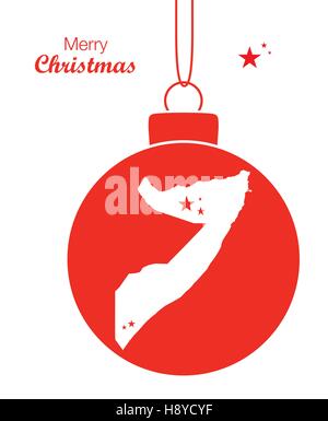 Merry Christmas illustration theme with map of Somalia Stock Vector