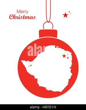 Merry Christmas illustration theme with map of Zimbabwe Stock Vector