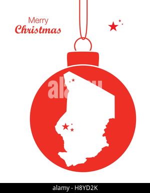 Merry Christmas illustration theme with map of Chad Stock Vector