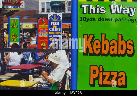 Fast food cafes. Skegness. Lincolnshire. England. UK Stock Photo