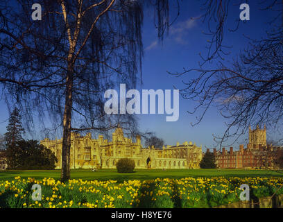 The New Court from The Backs, St John's College, Cambridge, England, UK Stock Photo