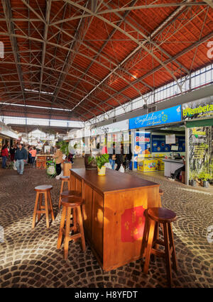 Uruguay, Montevideo, Interior view of the Mercado Agricola. Stock Photo