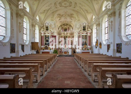Interior view of St Coloman Church - the Pilgrims Church, Schwangau ...