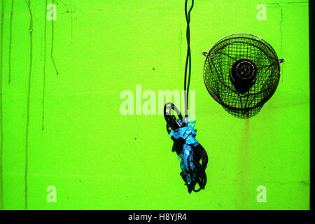 Neon green wall Stock Photo