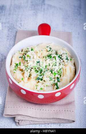 Fish pie with celery root on the table Stock Photo