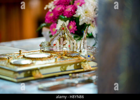 The Bible on the table in natural light Stock Photo