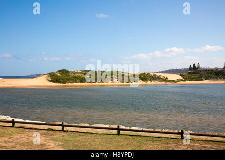 lagoon by north narrabeen beach where sand clearance has been underway,Sydney northern beaches,new south wales,Australia Stock Photo