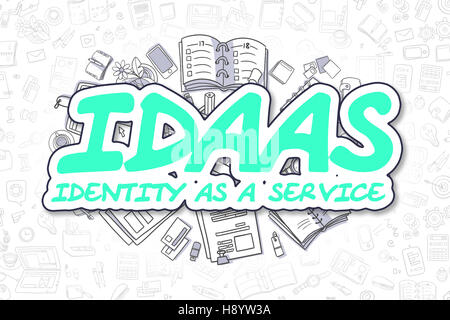 IdaaS - Cartoon Green Inscription. Business Concept. Stock Photo