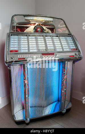 An 1800 Wurlitzer jukebox made in the 1950's. Stock Photo