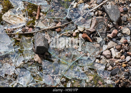 broken glass on ground Stock Photo