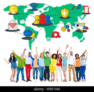 Social Network Sharing Global Communications Connection Concept Stock Photo