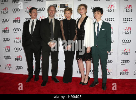 Hollywood, USA. 16th Nov, 2016. Billy Crudup, Mike Mills, Annette Bening, Greta Gerwig, Lucas Jade Zumann, At AFI FEST 2016 Presented By Audi - A Tribute To Annette Bening And Gala Screening Of A24's '20th Century Women' At The TCL Chinese Theatre, Califo Stock Photo