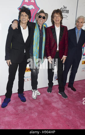 Ronnie Wood, Keith Richards, Mick Jagger and Charlie Watts attend The Rolling Stones Exhibitionism opening night at Industria Superstudio on November 15, 2016 in New York City. | Verwendung weltweit Stock Photo