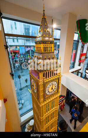 London, UK  17 November 2016.  The world's largest Lego store is opened by Sadiq Khan, Mayor of London, in Leicester Square.  Huge crowds gathered for the opening and many Lego fans were able to buy exclusive pieces.  Credit:  Stephen Chung / Alamy Live News