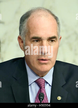 Washington DC, USA. 17th Nov, 2016. United States Senator Bob Casey (Democrat of Pennsylvania), listens as Janet L. Yellen, Chair, Board of Governors of the Federal Reserve System testifies before the US Congress Joint Economic Committee on 'The Economic Stock Photo