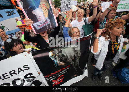 Buenos Aires, Argentina. 16th Nov, 2016. Protesters demonstrate for and against greyhound racing. Greyhound activists and breeders clashed in a protest outside the National Congress, where deputies passed a law banning dog races. © Claudio Santisteban/ZUMA Wire/Alamy Live News Stock Photo