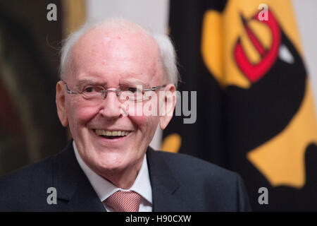 FILE - A file picture dated 29 October 2014 shows former German president Roman Herzog speaking with guests before an evening meal in honour of his 80th birthday, at Schloss Bellevue in Berlin, Germany. Herzog, who was German president from 1994 to 1999, has died at the age of 82. Photo: Maurizio Gambarini/dpa Stock Photo