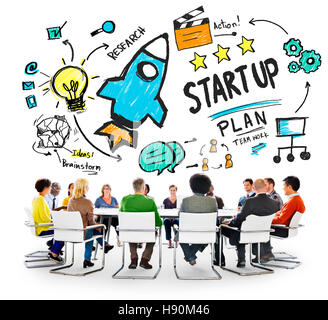Start Up Business Launch Success People Meeting Concept Stock Photo